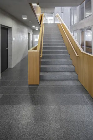 flooring made of dark granite