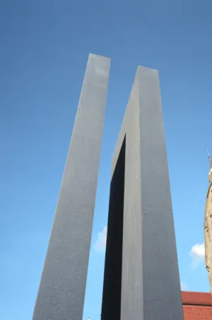 granite artwork symbolising a tuning fork