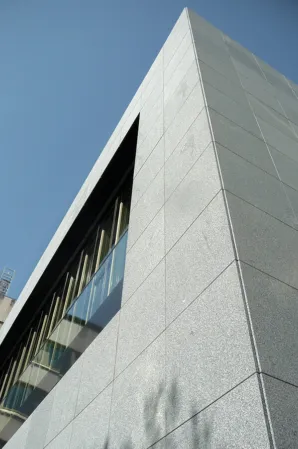 façade made of light granite