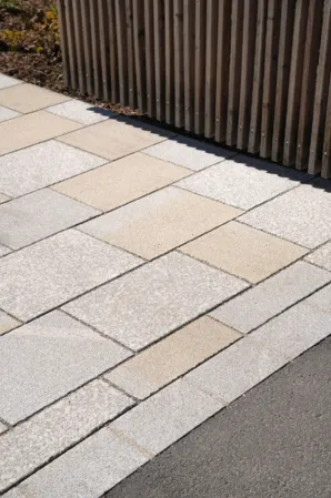 Detail shot of a paving at the house entrance