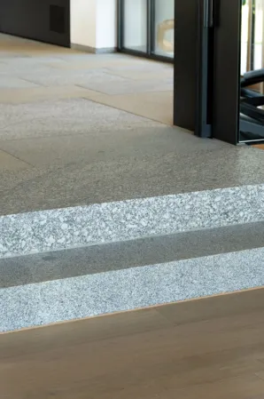 Flooring and steps made from solid granite