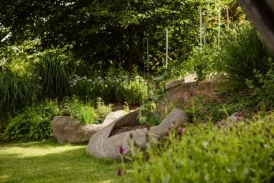 vegetable bed milled into a boulder