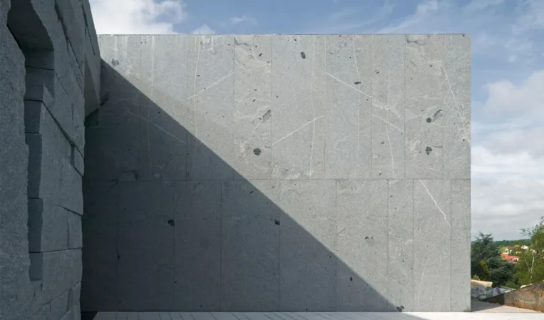 wall made of solid granite blocks