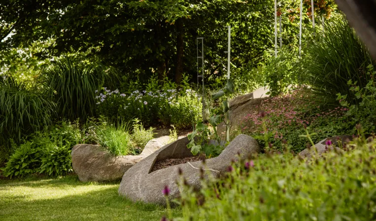 vegetable bed milled into a boulder