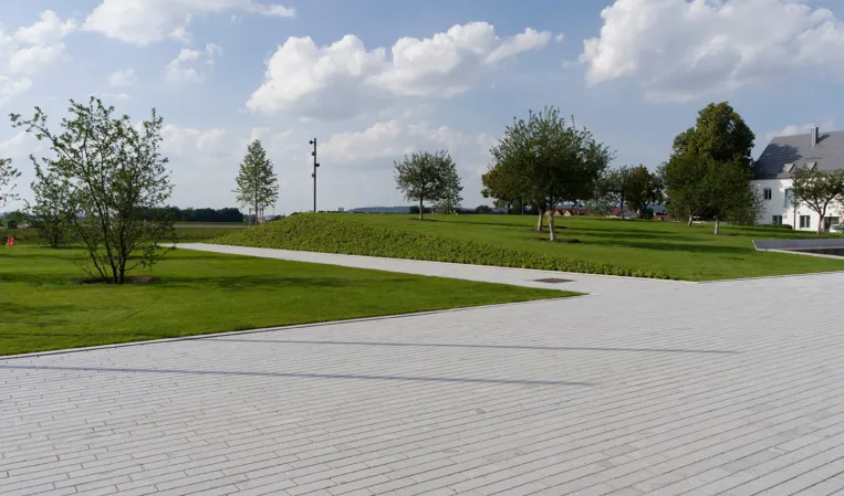 large square with granite paving