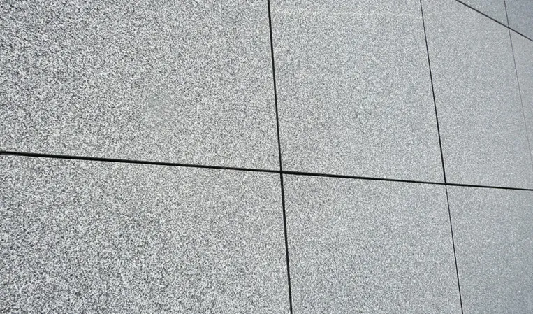 façade made of light granite