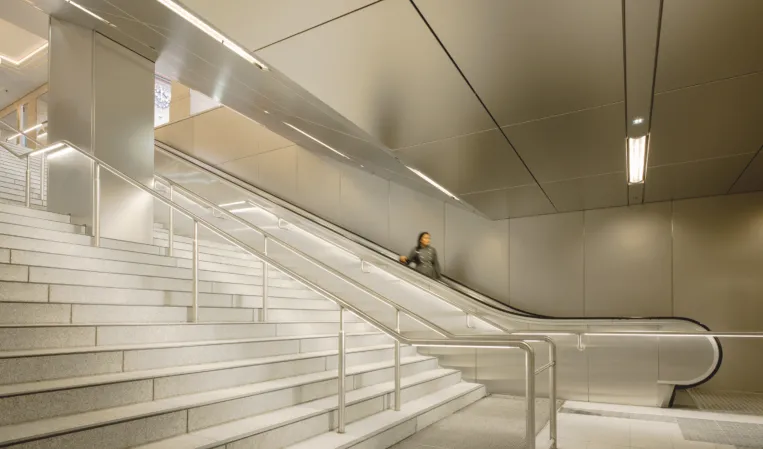 staircase made of solid granite in a subway station