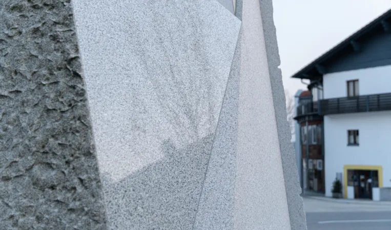 Reflection on a polished granite surface.